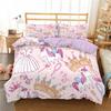 Kids Cartoon Pink Castle Comfortable Duvet Quilt Cover Pillowcase Bedding Set Children Bedroom Decoration Home Textile