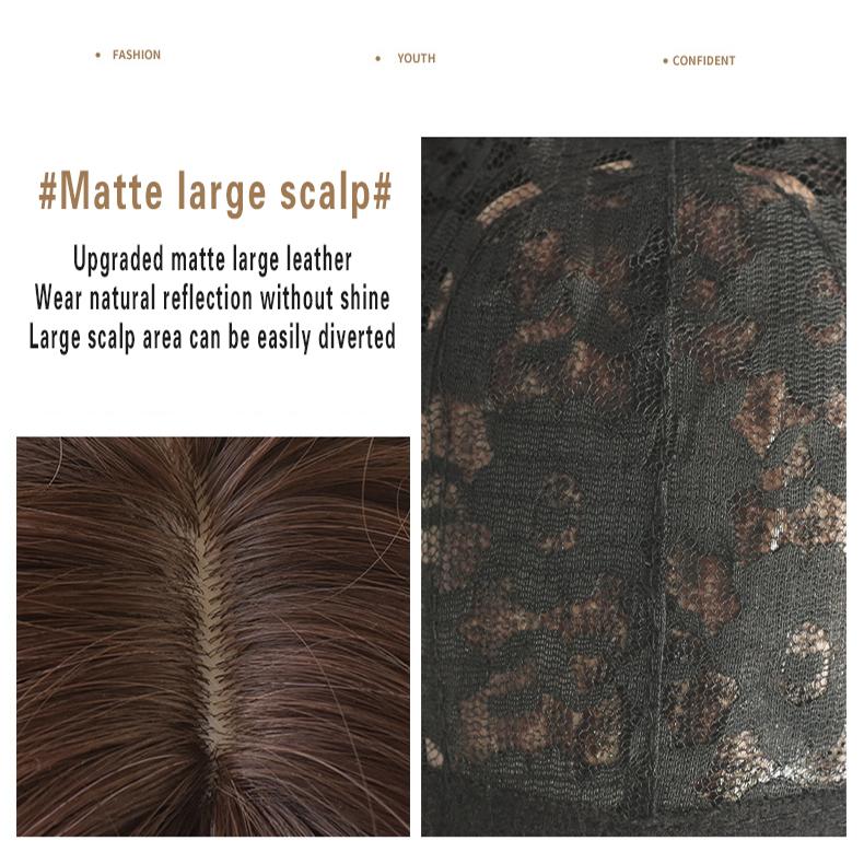 Women's 58cm Hair Simulation Hair Long Straight Hair Long Hair, Rose Hair Net Headwear Full Head Cover Natural and Realistic Wig