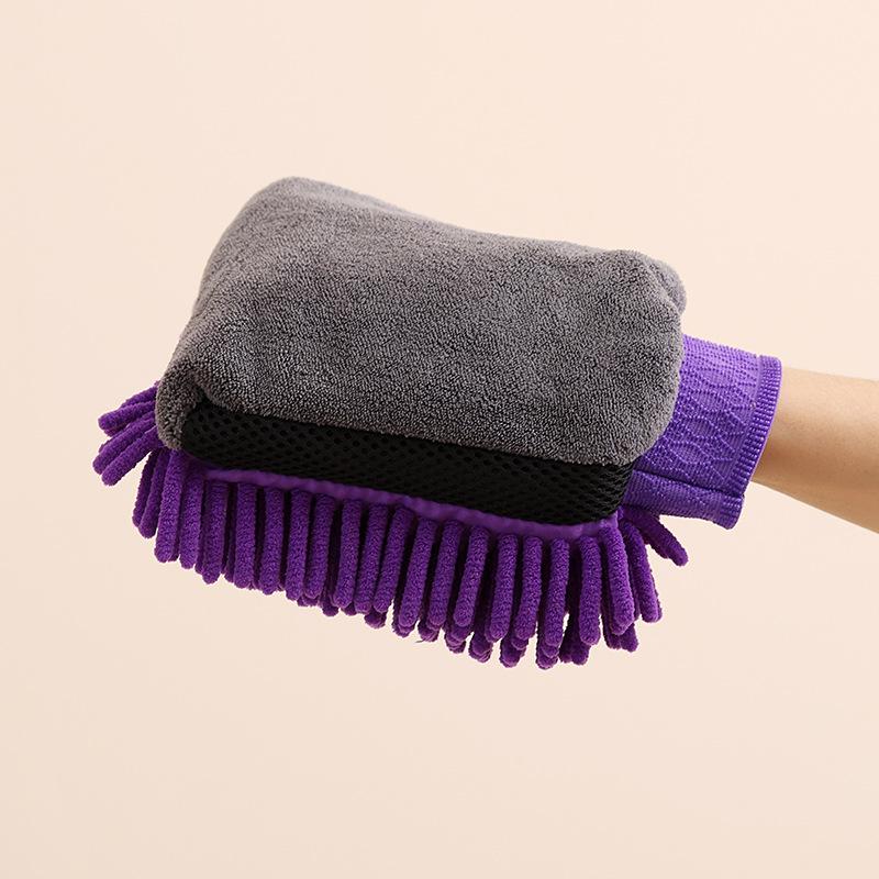 Waterproof Coral Fleece Car Wash Glove Soft Microfiber Cleaning Mitt for Vehicle Surface Safe Without Scratching Paint Protection