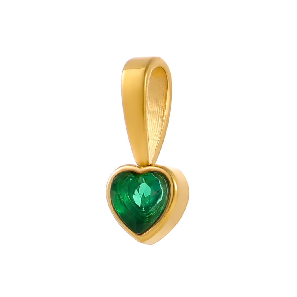 CARLIDANA Valentine's Day Gift Jewelry Shining Zircon Heart Love Charms 18K Gold Plated Titanium Steel Pendant For DIY Jewelry