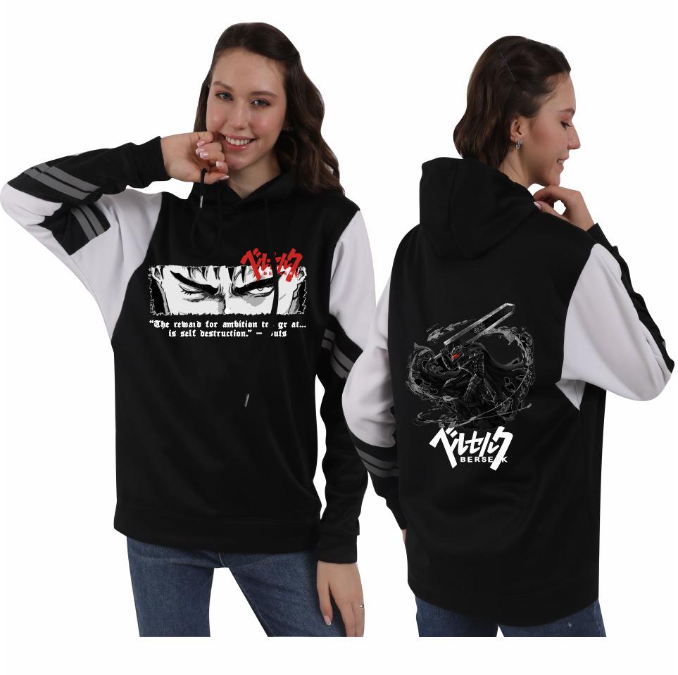 Trendy Men's Berserk Anime Hoodie - Loose Fit for Spring/Autumn, Casual & Sporty with Hood