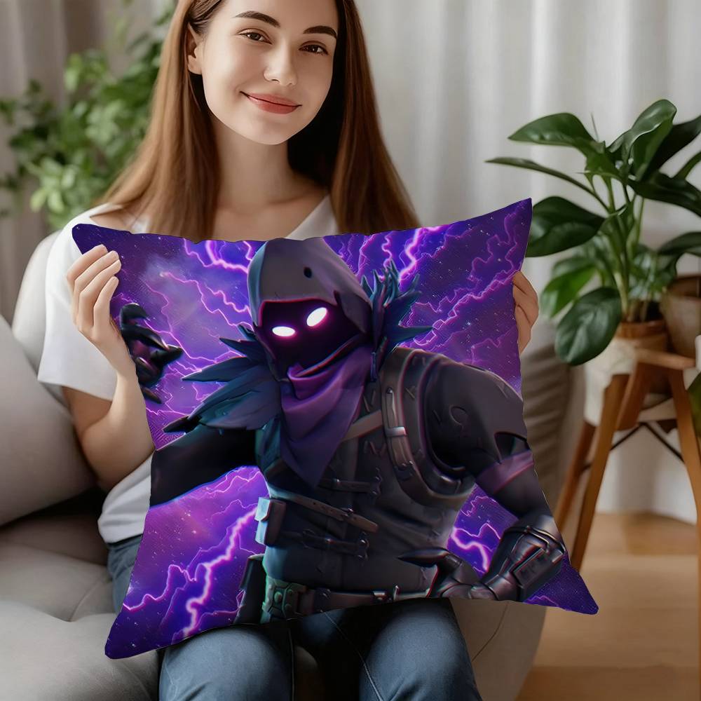 F-FortniteS Cushion Pillow Case Plush Fabric Soft Pillowcase Double Sided Print Cushion Cover Household Gifts 26x26Inch