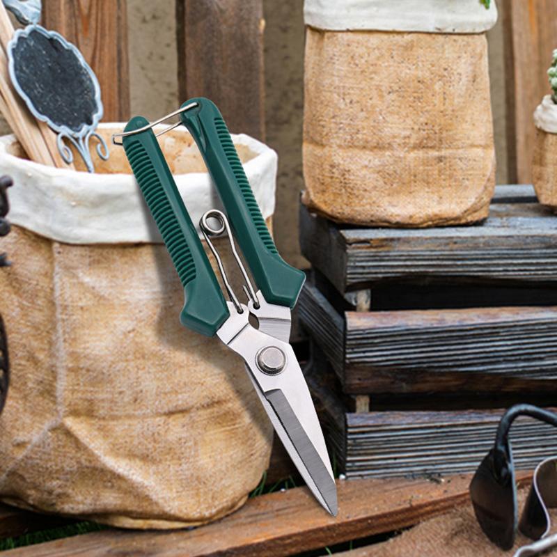 Stainless Steel Anti Slip Handle Sharp Straight Head Pruning Scissors Bonsai Garden Fruit Tree Pruning Shears Garden Tools