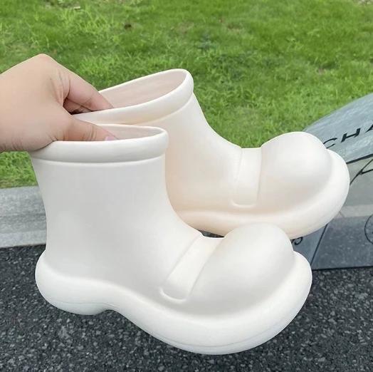 Fashion Faionable Women's Ort Rain Boots Thi Bot Outdoor Wear Waterproof Non-Slip Spring Autumn Low Cut Booties PVC Material