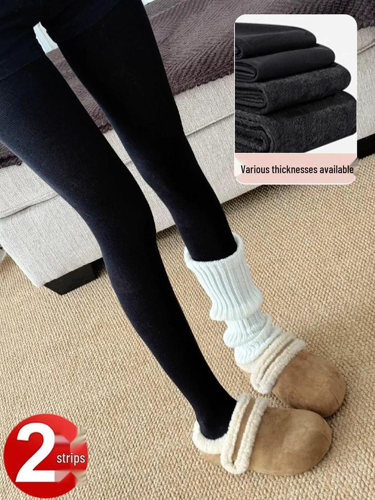 Women's Plus Size Velvet Base Layer Pants - Petite, Warm, Autumn/Spring, Outerwear Pantyhose