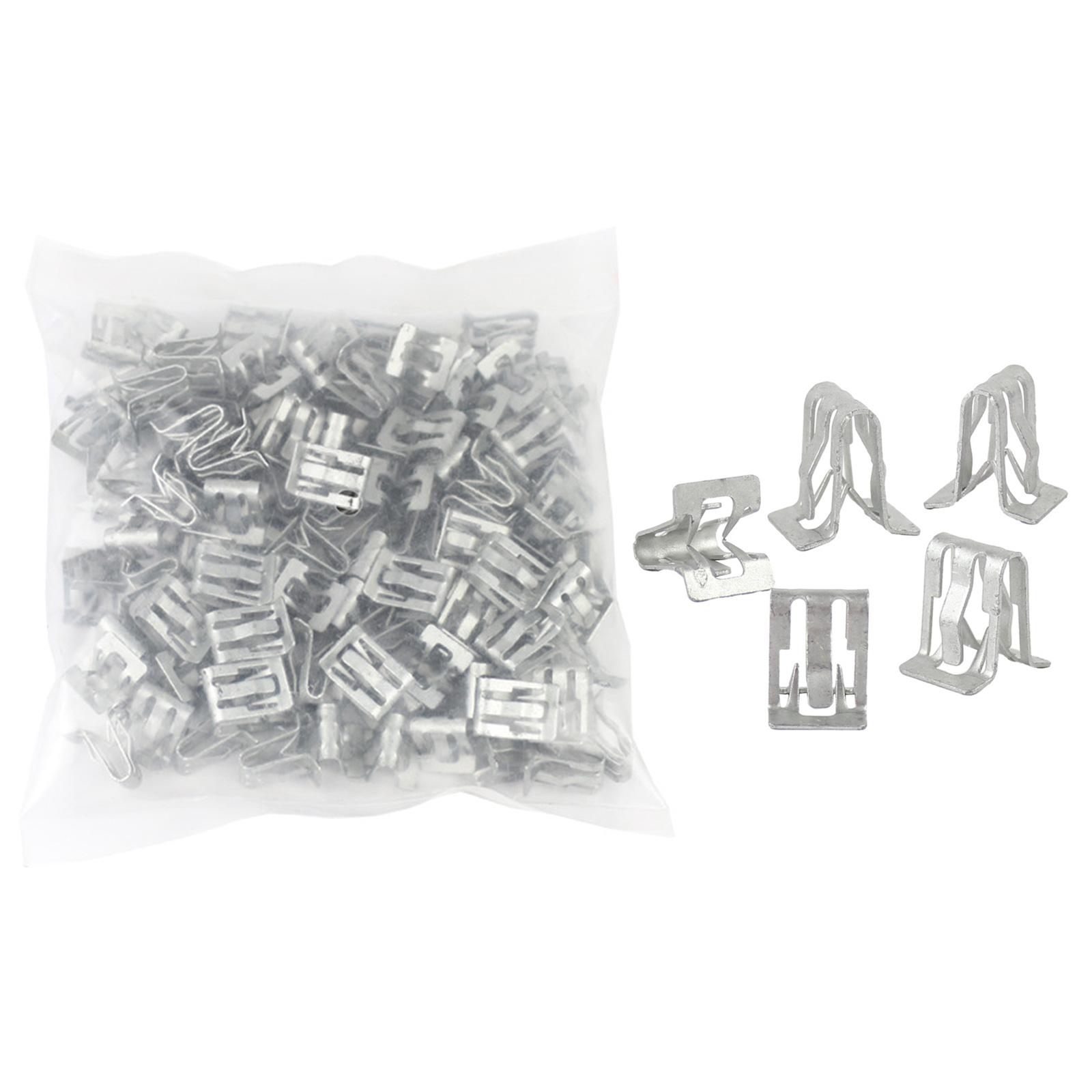 

100Pieces Car Fasteners Universal Car Dashboard DVD CD Panel Interior Trim Plate Fixed Iron Clip Buckle Auto Accessories