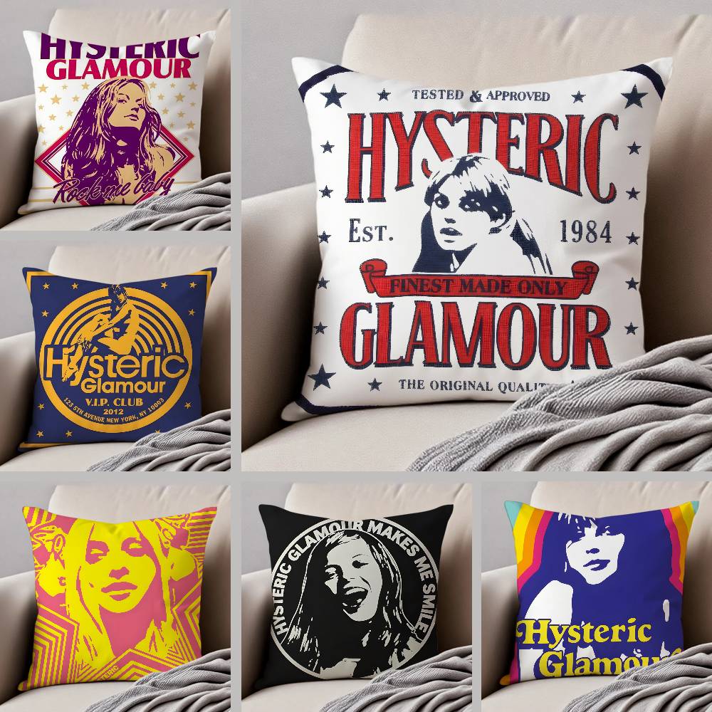 Jap-Fashionable H-Hysteric Casual Glamour Anti-Dustmite Pillowcase Invisible Zipper Silky Short Plush Sofa Cushion Cover