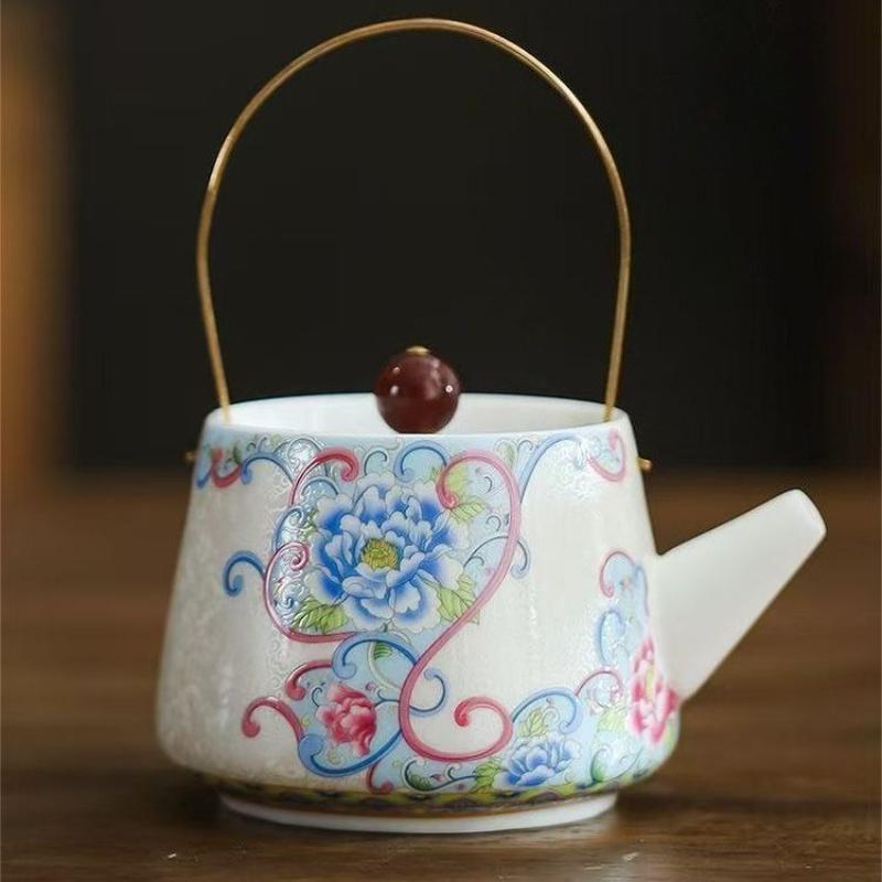 

Мастерский Оригинальный Чайник Серебряная Финифть Чайный Набор Керамический Чайник Китайский Стиль Инфузер для Чая Одиночный Чайник 200 мл Для Дома Офиса