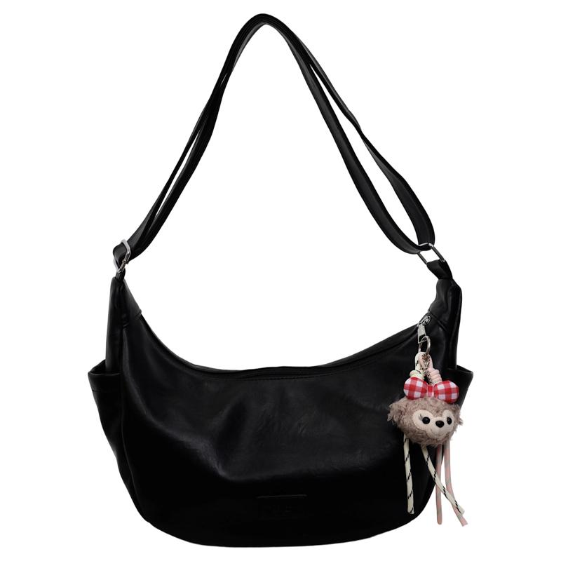 Shoulder Underarm Bag Women PU Shoulder Bag Large Capacity Crossbody Bag чёрный