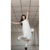 Sweet Little Fly Sleeve Dress Schoolgirl Summer Fungus Edge Loose and Thin Small Medium Dress