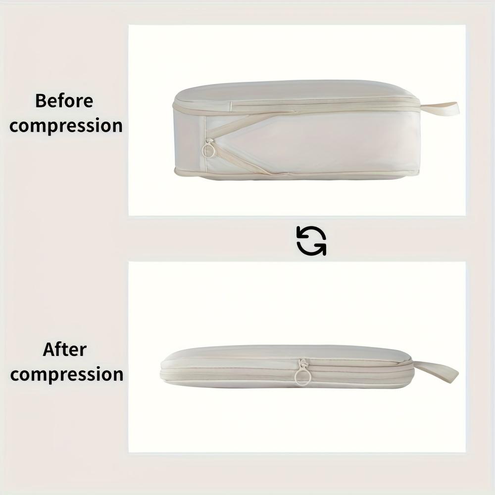 [Easy-Clean] Compression Packing Cubes | 6pcs Set | Polyester | Easy-Clean, Lightweight | Travel Organizer | Luggage and Clothes Sorting