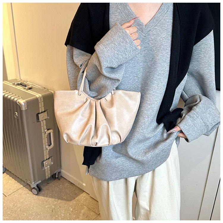 Lightweight and Comfortable Cloud Forest Style Versatile Fashion Large Capacity Pleated Women's Bag Original Small Bag Lazy Style
