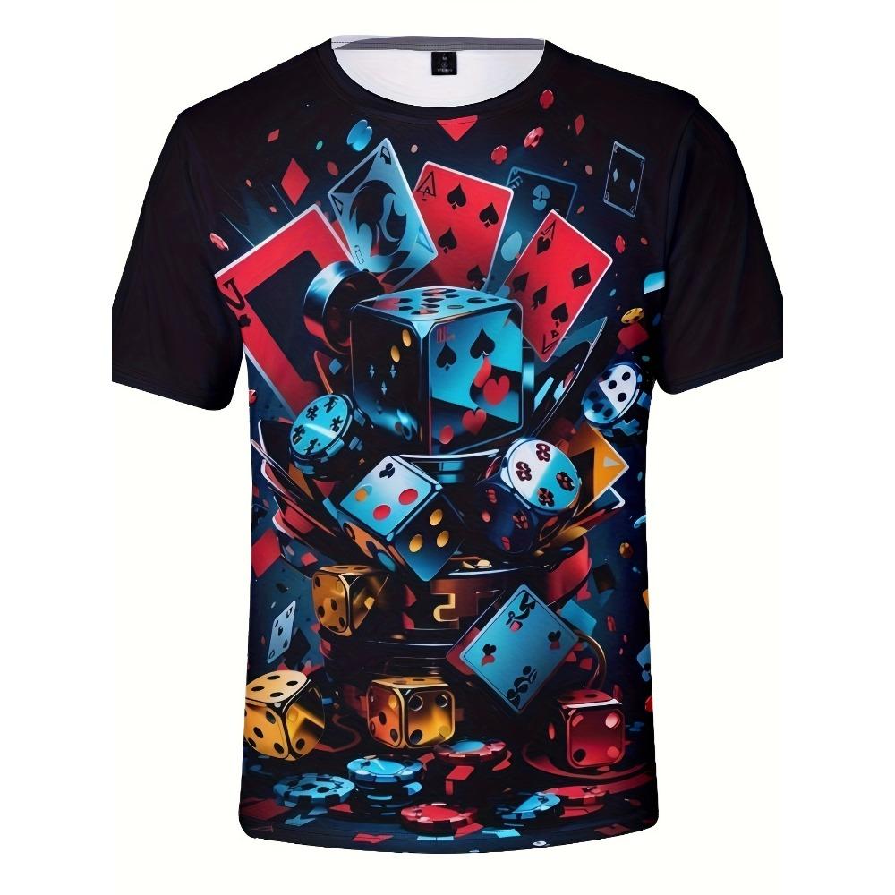 Men s large-sized T-shirt with printed round-neck short sleeves 6XL