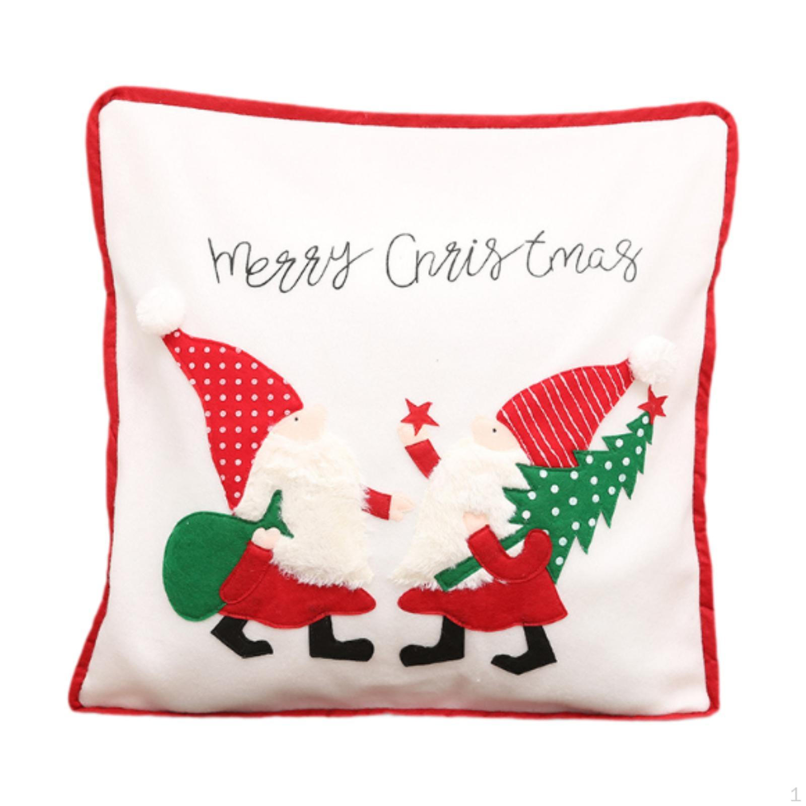 

Рождественская наволочка, наволочка, подарок, мягкая наволочка в стиле фермерского дома для кровати, дивана, новоселья, with 2 Santa Claus
