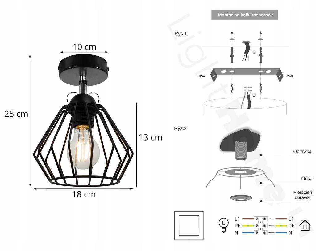 LOFT CEILING LAMP EDISON RETRO LED WALL LAMP