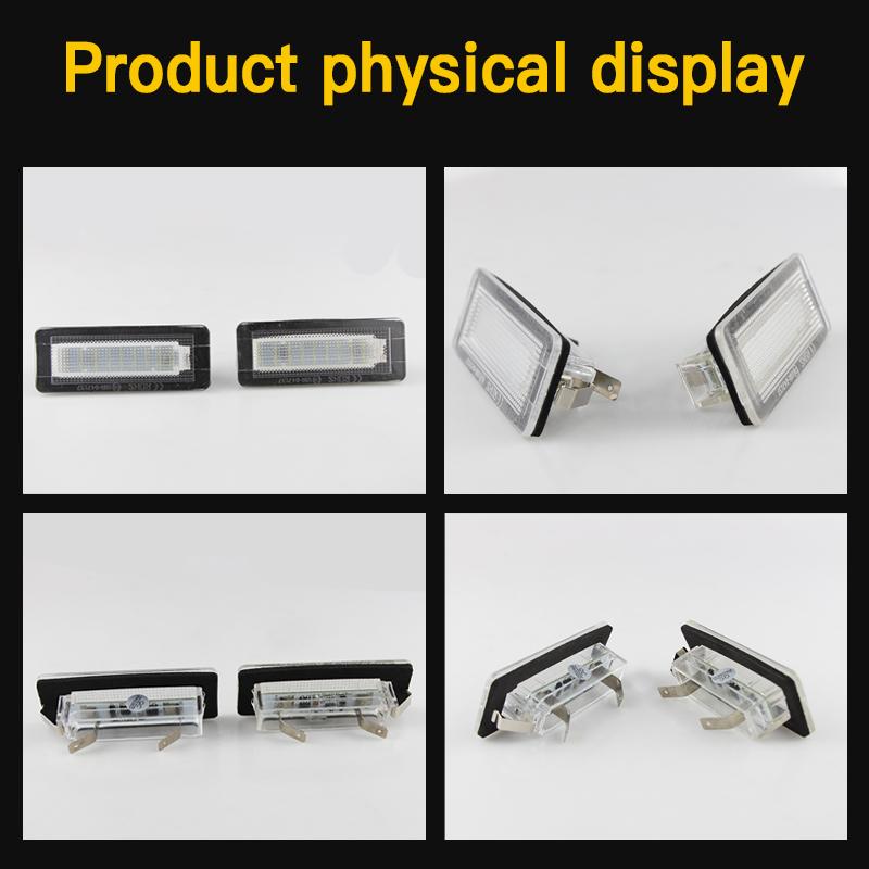 2pcs For Mercedes Benz Smart Fortwo Carossblade W450 2004-2007 Smart Fortwo Cabriolet W450 2004-2007 License Number Plate Light