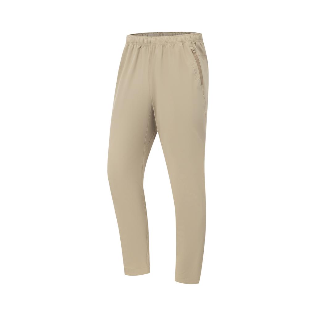 Li Ning Simple Comfortable Versatile Solid Color Straight Leg Casual Mid Waist Sports Pants Men Bottoms AYKV937-3