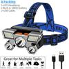 5 LED Headlamp with 18650 Battery USB Rechargeable Strong Light Super Bright Head-Mounted Flashlight Night Fishing Headlight Outdoor Camping Headlight