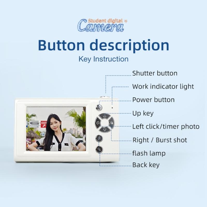 H12 Card Camera Kids Digital Camera 48MP Lens 2.8inch Screen 1080P for Children Boy Girls Birthday Gift