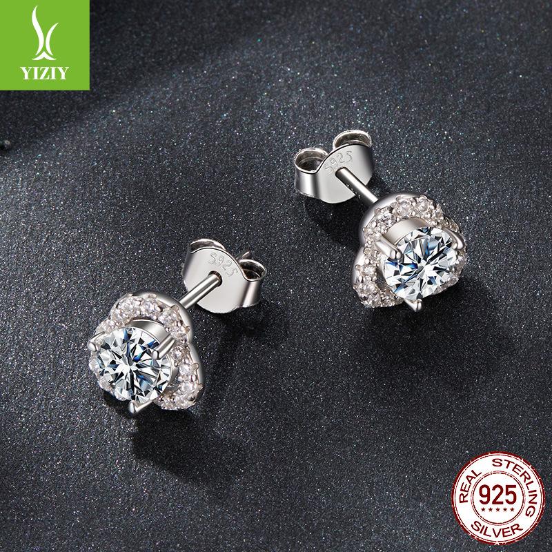 30 Points Mozzarella Diamond Earrings, Elegant And High-End S925 Sterling Silver Earrings Earrings.