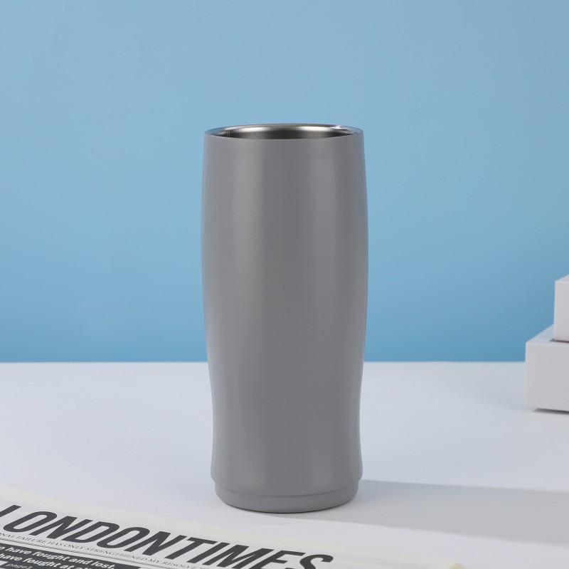 304 Stainless Steel Vacuum Insulated Travel Mug 20oz Oval Car Cup Portable Thermos Office Outdoor Commute