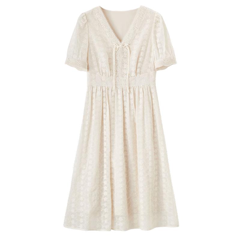 Xiangying Chinese Style Lace Crochet Dress M