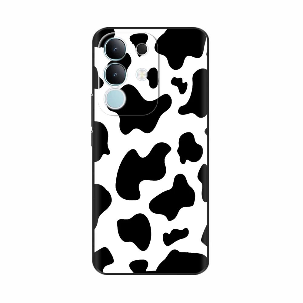 For Vivo Y29 4G Black Back Cover Fashion Flower Butterfly Painting Case Soft TPU Silicone Fundas For Vivo Y29 4G Protect Cover