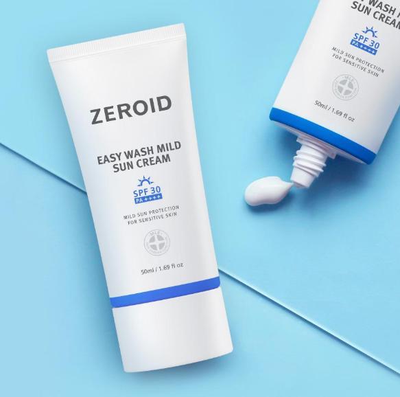 Zeroid Easy Wash Mild Sunscreen 50ml – Gentle Mineral Sunscreen for Sensitive Skin