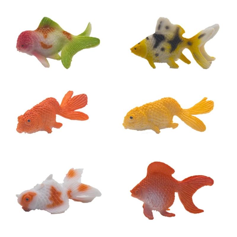 12pieces Plastic Goldfish Aquariums Ornaments DIY Mini Artificial Hand Painted Adult Collection Model Fish Tank Toy