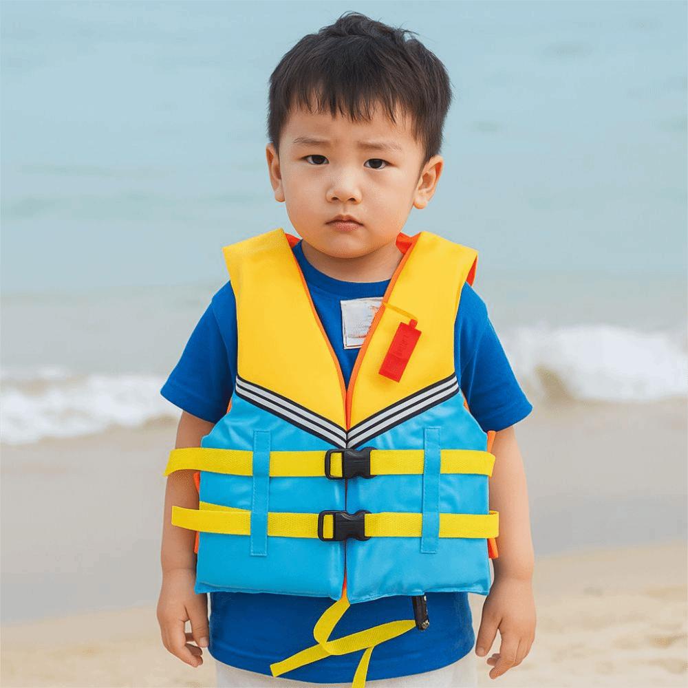 Portable Marine Safety Vest with Whistle Buoyancy Vest Flood Control Boating Vest Fishing