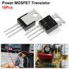 10Pcs TO-220 IRFZ44N MOSFET Transistor 49A 3-Pin N-Channel Power MOSFET 55V Rectifier Power Transistor