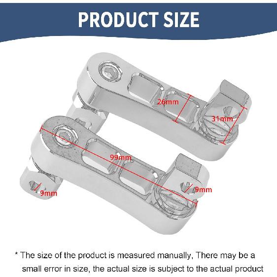 Foot Peg Extension 2 1/4" Adjustable Passenger Peg Mounts Highway Peg Clamps Male Mount Bracket Fit For Harley Touring Road King Street Glide Road