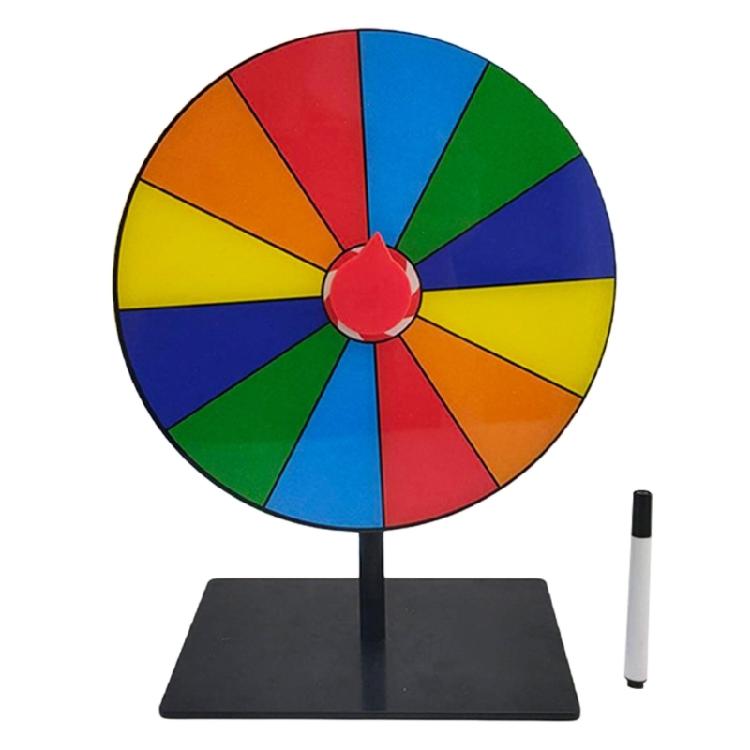 Lucky Draws Roulette Wheel Erasable Reusable Fortune Wheel Tabletop Prize Turntable Easy Assembly Roulette Wheel