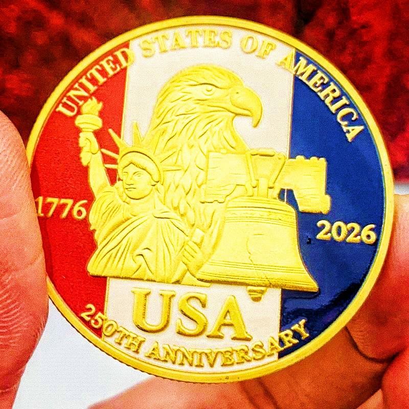 250th Anniversary of the American Eagle, Statue of Liberty, Gold Plated Commemorative Medal, Craft Masterpiece, Decorative Pendant, Commemorative Coin