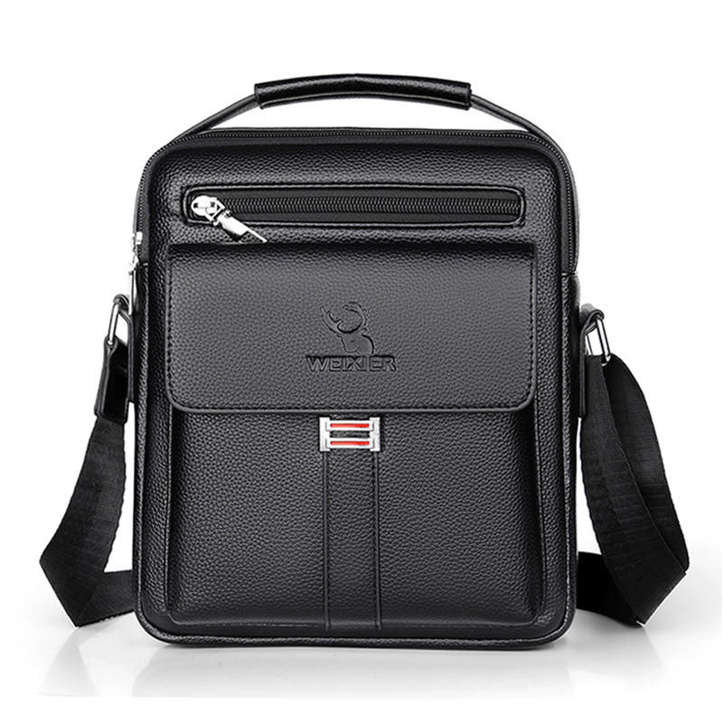 

Vintage Waterproof PU Leather Crossbody Bag For Men With Large Capacity For Messenger And Daily Carry One Size чёрный