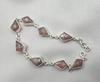 925 Sterling Silver Natural Sunstone Bracelet Handmade Gemstone Link Jewelry