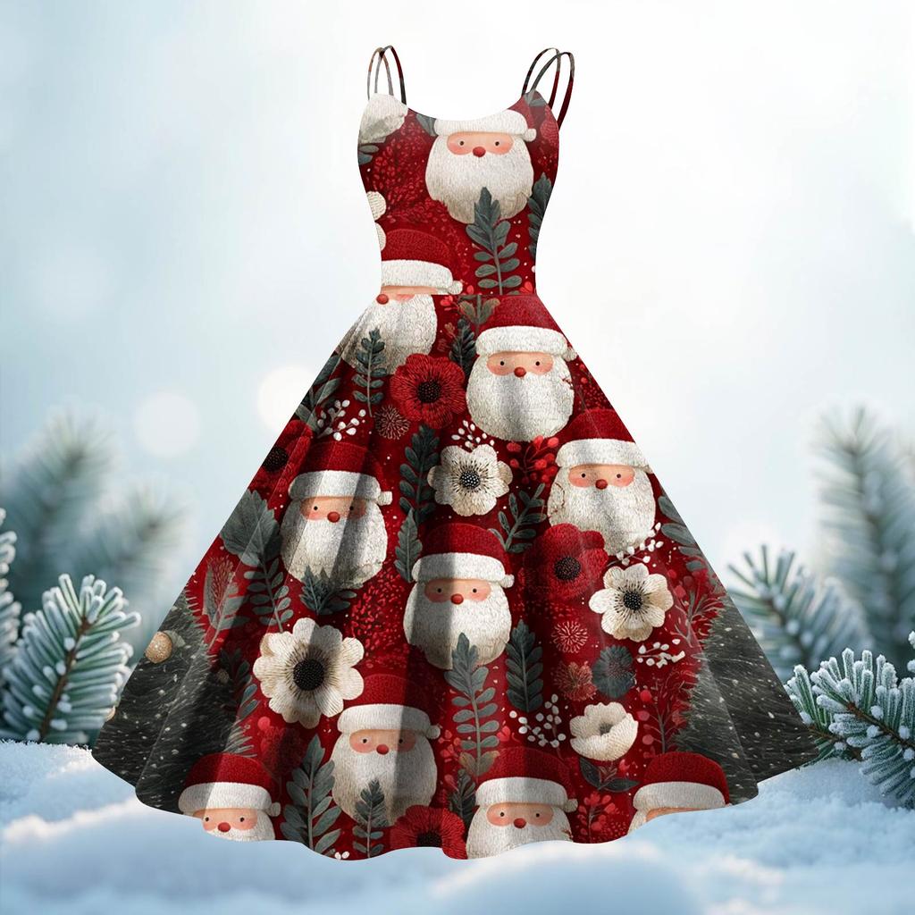 Women's Print Sexy Off-The-Shoulder Punk Vintage Dress