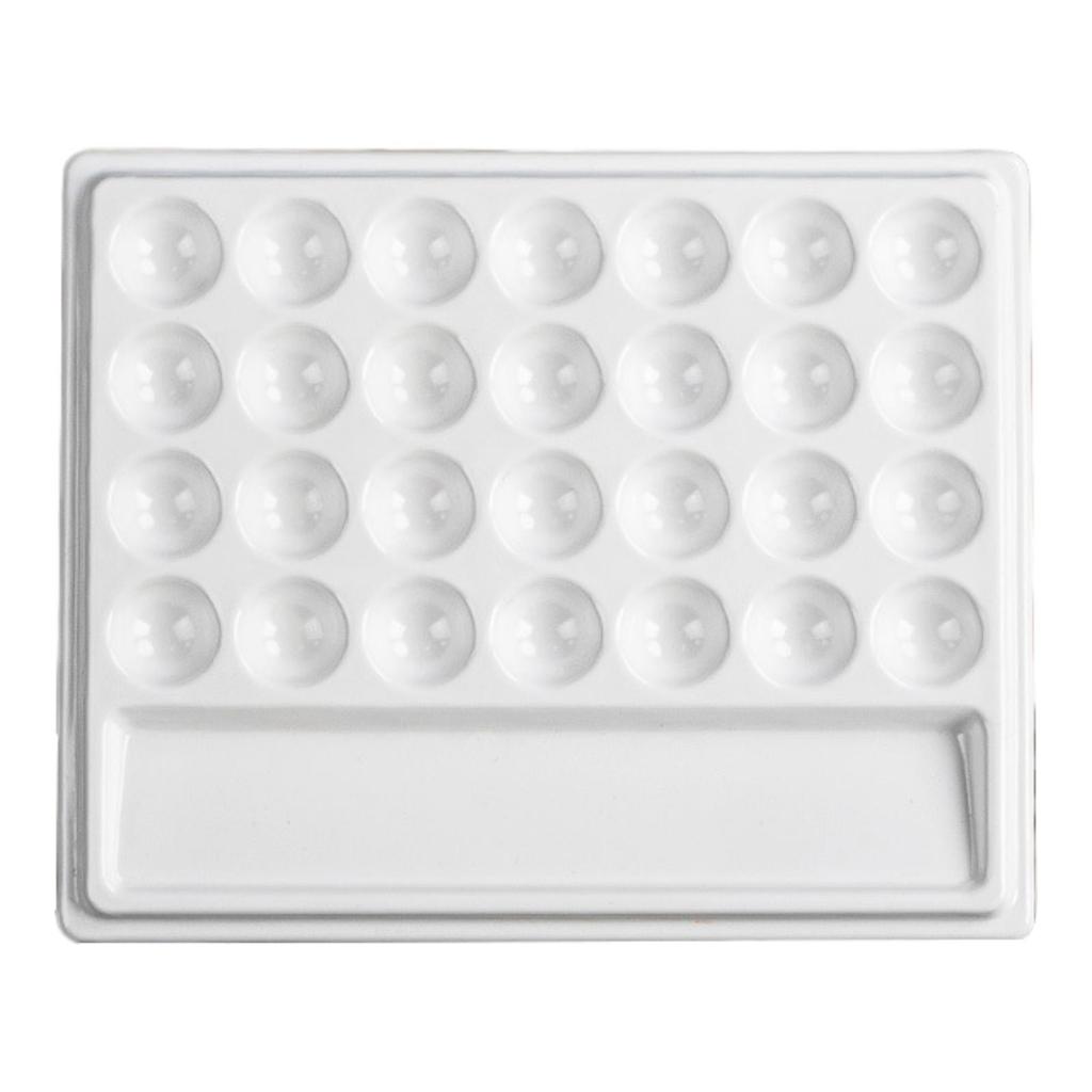 28 Wells Paint Palette Supplies Imitation Porcelain Rectangular Painting Mixing Tray for Painting Artists Oil Paints
