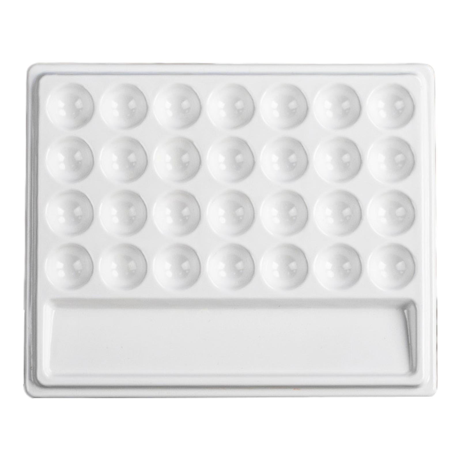 28 Wells Paint Palette Supplies Imitation Porcelain Rectangular Painting Mixing Tray for Painting Artists Oil Paints