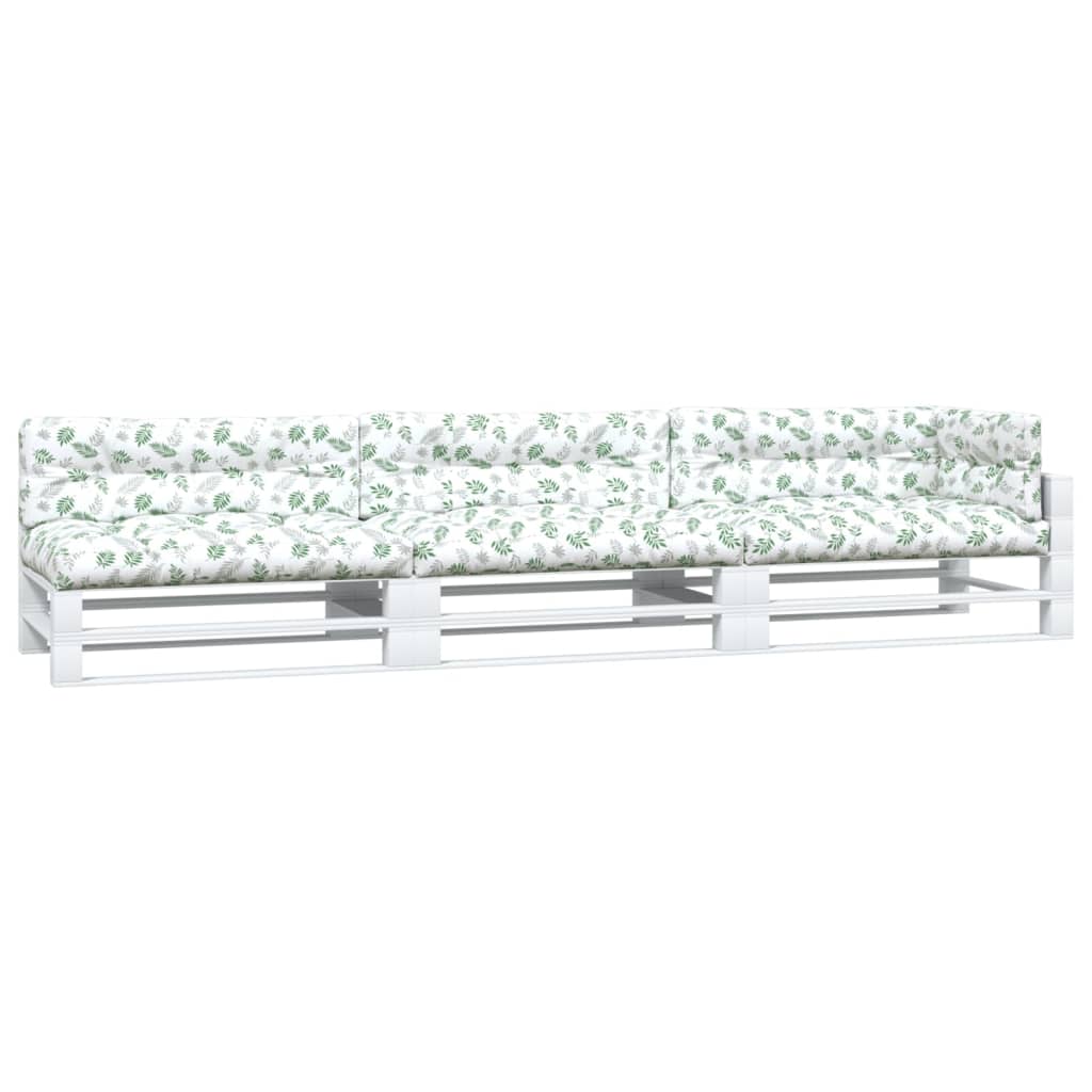 7 Piece Palette Cushions with Leaf Pattern Fabric
