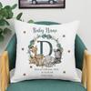 Personalized Safari Animal with Name Pillow Case Nursery Cushion Cover Bedroom Kids Wild Party Decor Pillowcase Baby Shower Gift