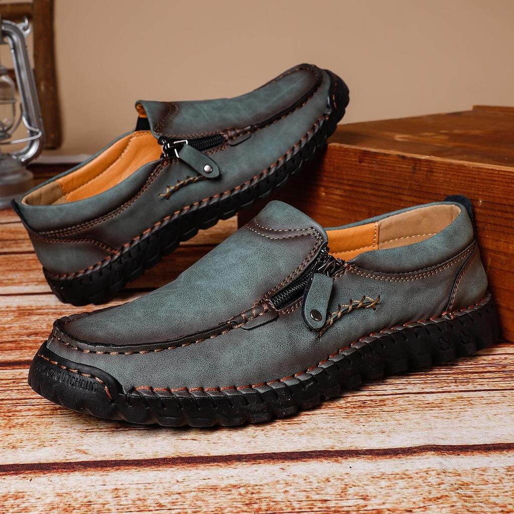 Ręcznie robione męskie buty casualowe z zamszu, wygodne i oddychające mokasyny, męskie buty biznesowe płaskie, buty do jazdy