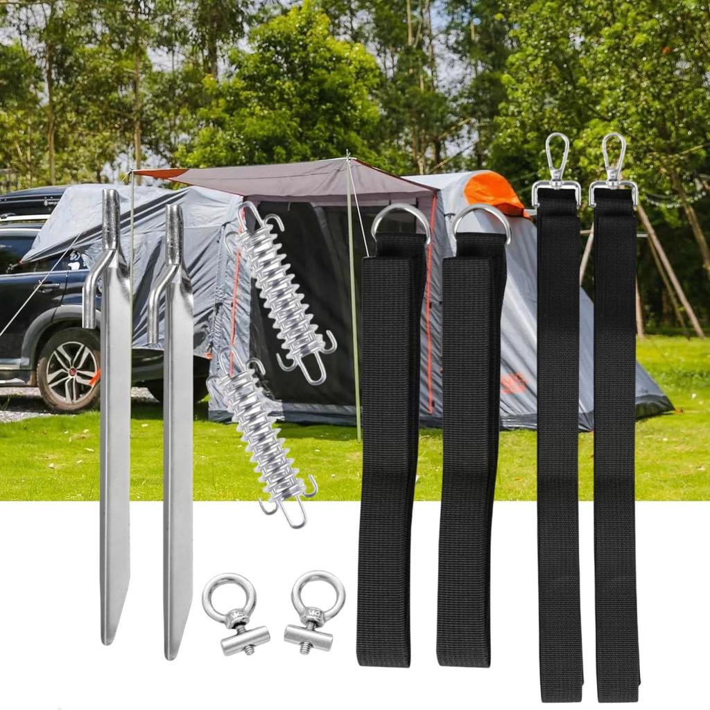 RV Tent Windproof Fixed Set Windproof Tent Line + Tent  Fixing Clips For Outdoor Camping Tents Sun Shades RV Awnings And Hiking