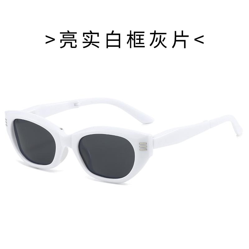 Narrow Frame Cat'S Eye Explosive Sunglasses Tr Material Multi-Color Retro Uv400 Sun Protection Comfortable Without Nose Pressure
