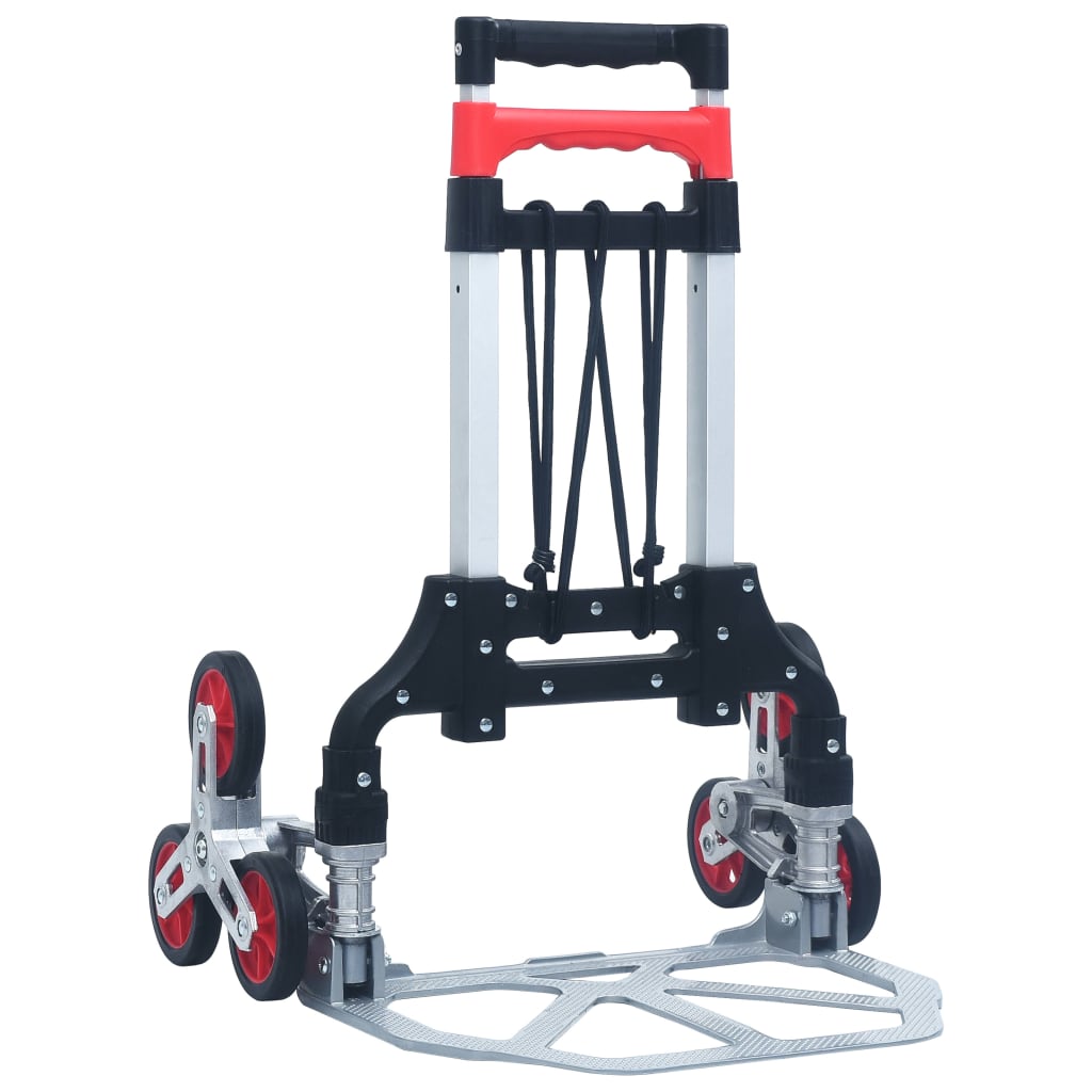 Vidaxl Foldable Stair Climbing Trolley, 70 Kg, Aluminum, Silver