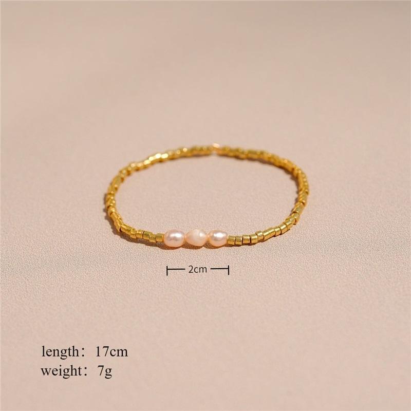 Hand-woven Natural Freshwater Pearl Bracelet Baroque Pearl Beaded Bracelet Girl Jewelry