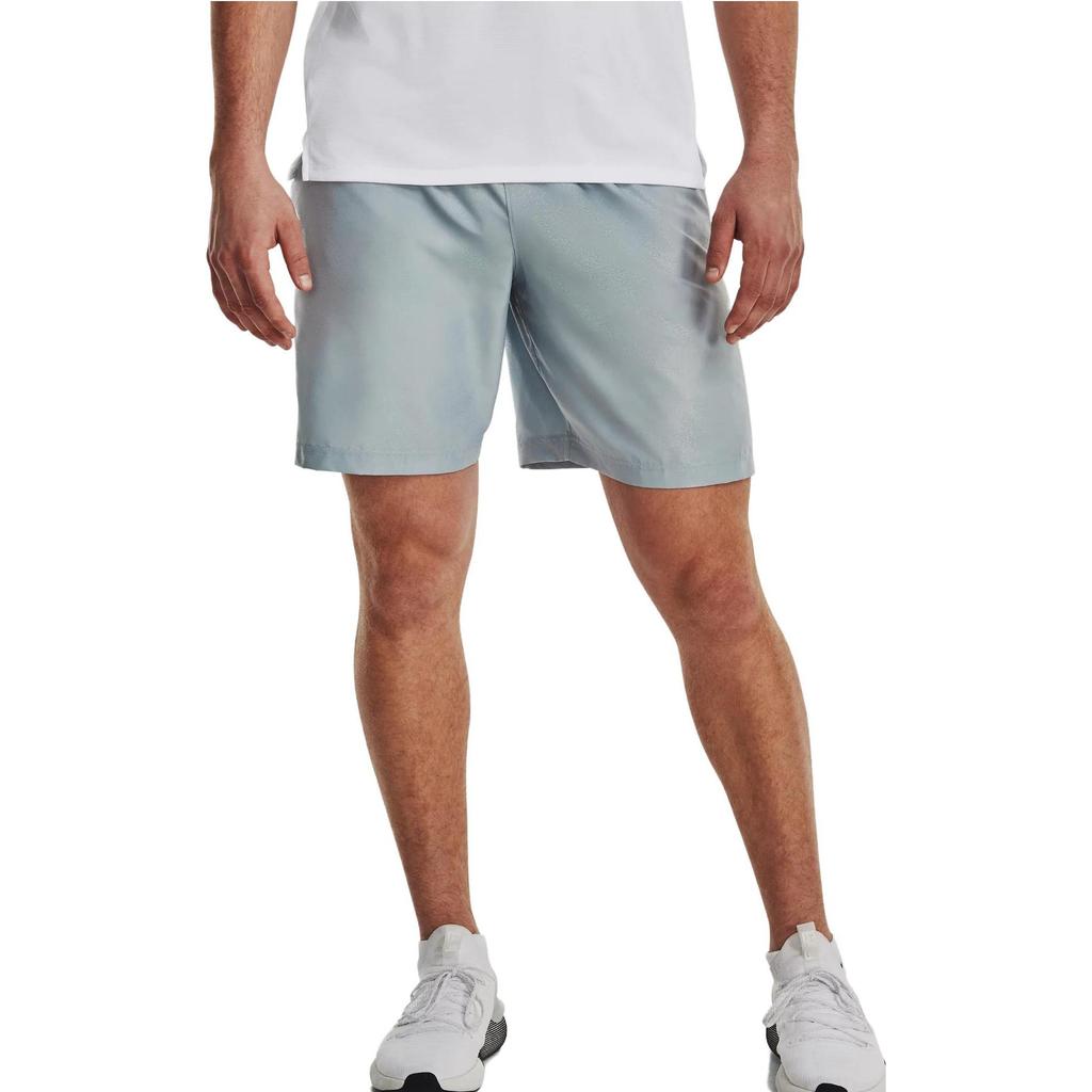 Under Armour Logo Print Elastic Waist Mid Rise Fitted Straight Leg Casual Shorts Men Shorts Gray 1377137-465