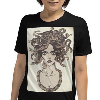 Medúza Horor Had Příšera Halloween Strašidelné Unisex Tričko s Krátkým Rukávem