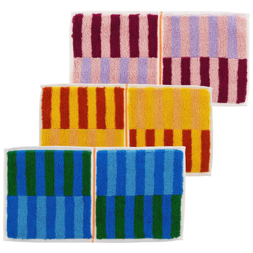 Tanaka Sangyo Imabari Towel Otta Half Towel 25 X and Set of Made In Compact Size with Folding Handkerchiefs, Approx. 12.5 Cm, Pink, Yellow, Blue, 3,