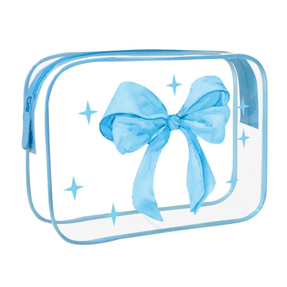 Bow Transparent Toiletry Bag Waterproof Cosmetics Bag Cute PVC Makeup Bag Travel